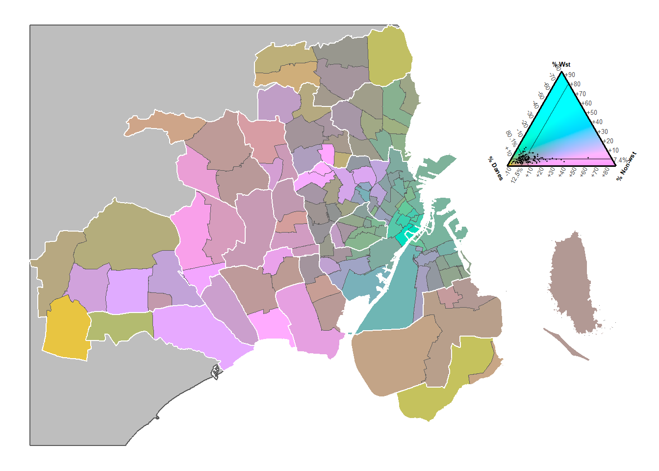 Population distribution in 2020